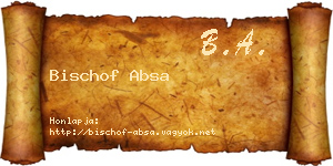 Bischof Absa névjegykártya